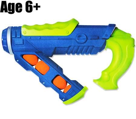 Soft Ball Toy Gun with 4 Foam Bullets - Rapid-Fire Pump Action Shoots up to 7.5m