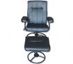 Recliner Chair & Foot Stool - Leather Office Chair - Recline & Swivel