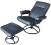 Recliner Chair & Foot Stool - Leather Office Chair - Recline & Swivel