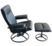 Recliner Chair & Foot Stool - Leather Office Chair - Recline & Swivel