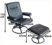 Recliner Chair & Foot Stool - Leather Office Chair - Recline & Swivel