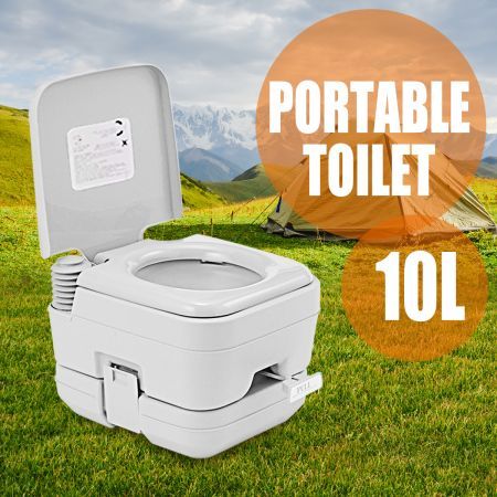10L Square Flushing Potty Portable Toilet Chemical Loo Camping Caravan Outdoor 