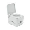 Portable Toilet 10L Camping Potty Restroom Outdoor Travel Boating Caravan Square Light Gray