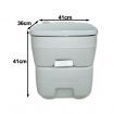 Portable Toilet 20L Camping Potty Restroom Outdoor Travel Boating Caravan Square Light Gray