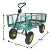 Garden Cart - Mesh Wheelbarrow with 300kg Max Capacity - Green
