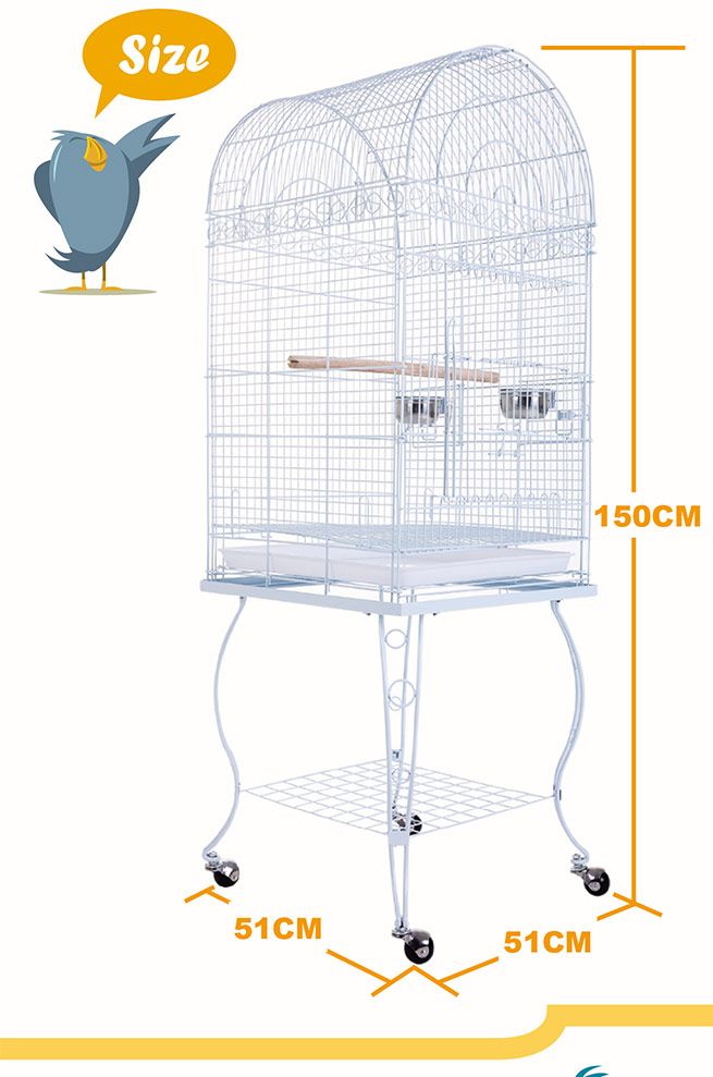 Bird Parrot Cage - Elegant Dome Top, Lacework & Curve Legs Design ...