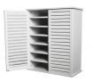 Wooden Shoe Storage Cabinet - 21 Spaces - White