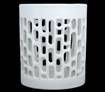 Candle Holder - Ceramic Cylinder Design - 10.5cm Tall White