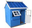 Outdoor Cubby Playhouse with Window and Flower Box - Blue