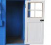 Outdoor Cubby Playhouse with Window and Flower Box - Blue