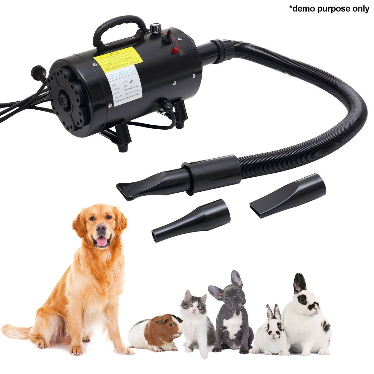 Dog Hair Dryer Cat Handheld Blow Hairdryer Blower Heater Pet Grooming Adjustable Wind Speed Temperature