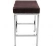 2 x Stylish Square Bar Stool with Chrome Frame Legs - Brown