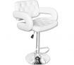 2 x Square Stylish Bar Stool with Backrest - White