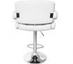 2 x Square Stylish Bar Stool with Backrest - White