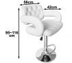 2 x Square Stylish Bar Stool with Backrest - White