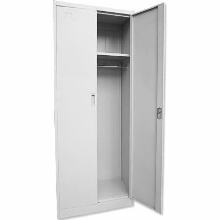 Steel Storage Cabinet Featuring Multiple Shelves With Lock