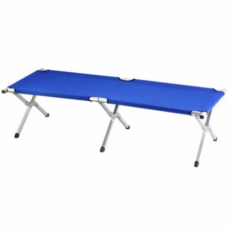 Camping Bed - Foldable with Carry Bag - 190cm x 64cm - Blue
