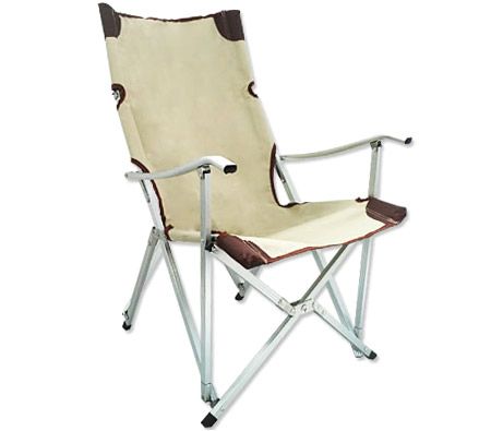 Camping Chair for the Outdoors - Aluminium Frame - Beige/Coffee