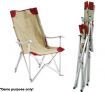 Camping Chair for the Outdoors - Aluminium Frame - Beige/Red