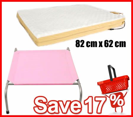 Pet Bed Bundle - Medium Heated Pet Bed & Small Pink Hammock Pet Bed - Save 17%