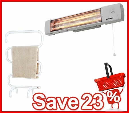 Heller Heater Bundle - Heated Towel Rail & Electric Strip Heater - Save 23%