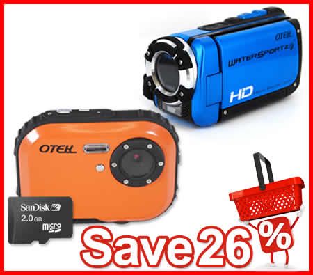 Otek Camera Bundle - Heavy Duty Camera & Waterproof Camcorder - Save 26%