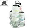 Casa Mia Glass Jars - Set of 5 for Oil/Vinegar/Salt/Pepper