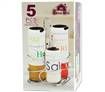 Casa Mia Glass Jars - Set of 5 for Oil/Vinegar/Salt/Pepper