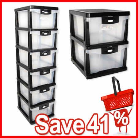 Plastic Storage Drawers On Wheels Bundle 6 Level Set 2 Level