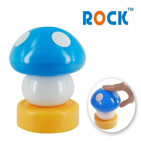 Rock Battery or USB Powered Mushroom Press Down Touch Lamp Blue Light