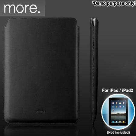 more-thing Classic Collection Leather Sleeve Case for New iPad /iPad2 - Black