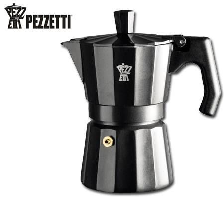 Pezzetti Aluminium Coffee Maker - Black, 3 Cup