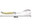 Laguiole Salad Servers Set with Spoon and Fork - Light Horn