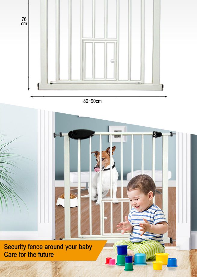 Pet Barrier Gate with Cat Door 80cm 90cm Crazy Sales