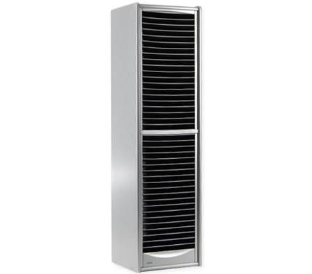 Wooden DVD Tower Rack - 40 DVD Capacity, Silver