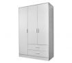 3 Door Wardrobe Storage Cabinet with 2 Drawers - White