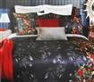 Printed Microfibre Sateen Silk Flower Queen Bed Quilt Cover Set 