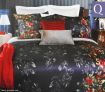 Printed Microfibre Sateen Silk Flower Queen Bed Quilt Cover Set 