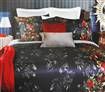 Printed Microfibre Sateen Silk Flower King Bed Quilt Cover Set