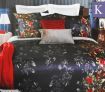 Printed Microfibre Sateen Silk Flower King Bed Quilt Cover Set