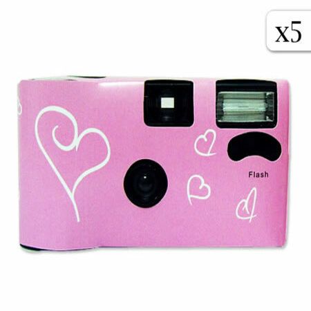 Disposable Wedding Camera Instruction Card Pack Of 5 Heart