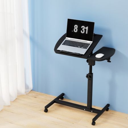 Artiss Laptop Table Desk Adjustable Stand With Fan - Black