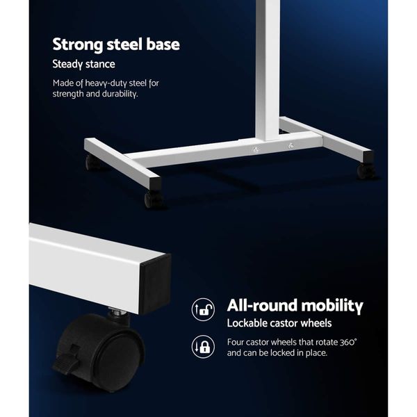 Artiss Laptop Table Desk Adjustable Stand With Fan - White