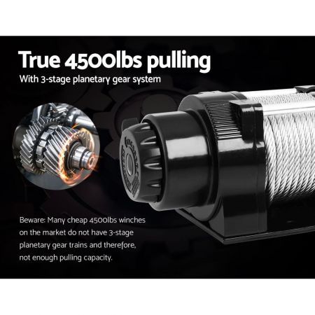 4500lbs Electric Winch ATV 4WD Steel Wire with Remote