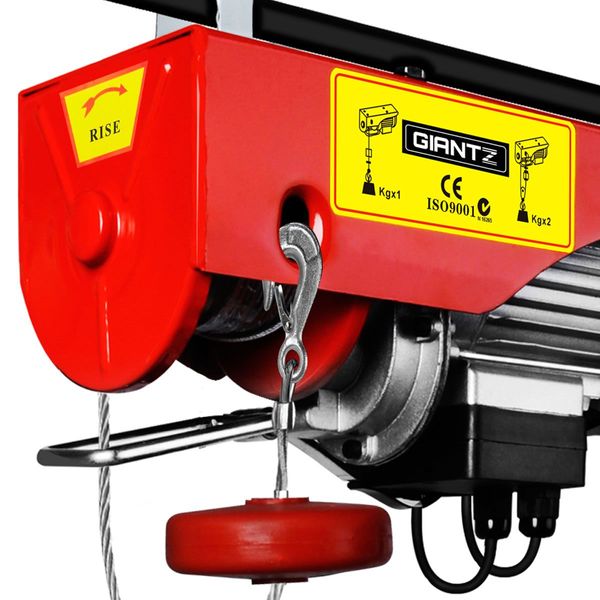 Giantz Electric Hoist Winch 400/800KG Cable 20M Rope Tool Remote Chain Lifting