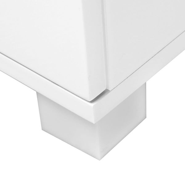 Artiss Bedside Table 2 Drawers High Gloss - White