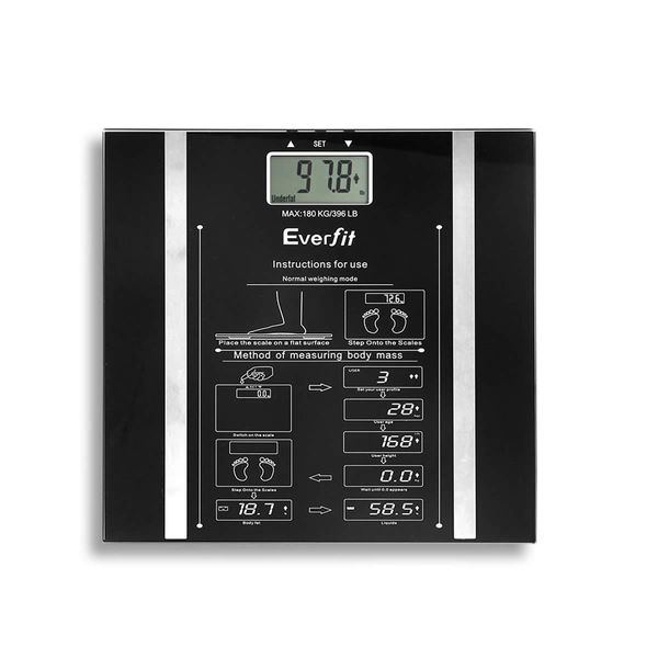 Everfit Bathroom Scales Digital Body Fat Scale 180KG Electronic Monitor Tracker