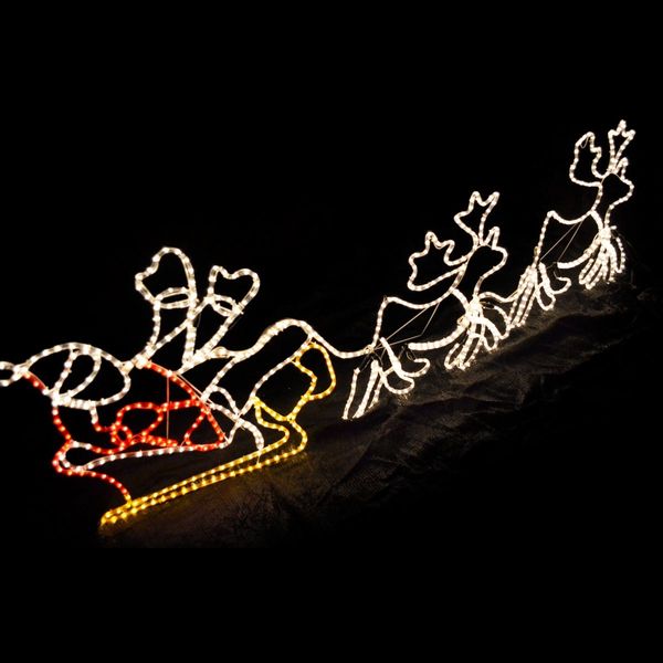 2.4m Giant Santa Sleigh with 2 Deer