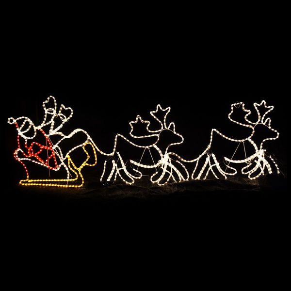 2.4m Giant Santa Sleigh with 2 Deer