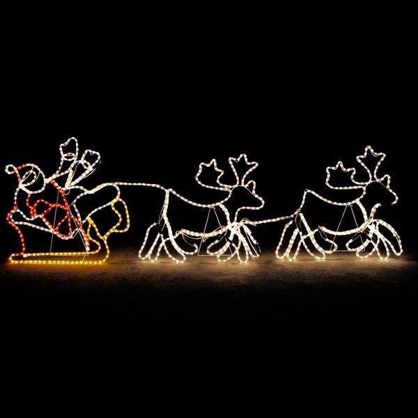 2.4m Giant Santa Sleigh with 2 Deer